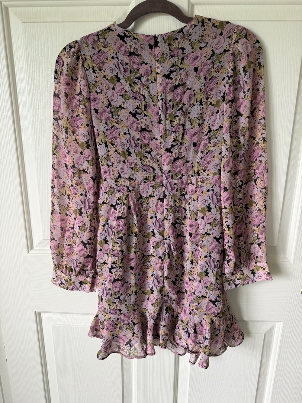 Lilac Floral Ruched Wrap Mini Dress - Women's - Picture 2 of 2